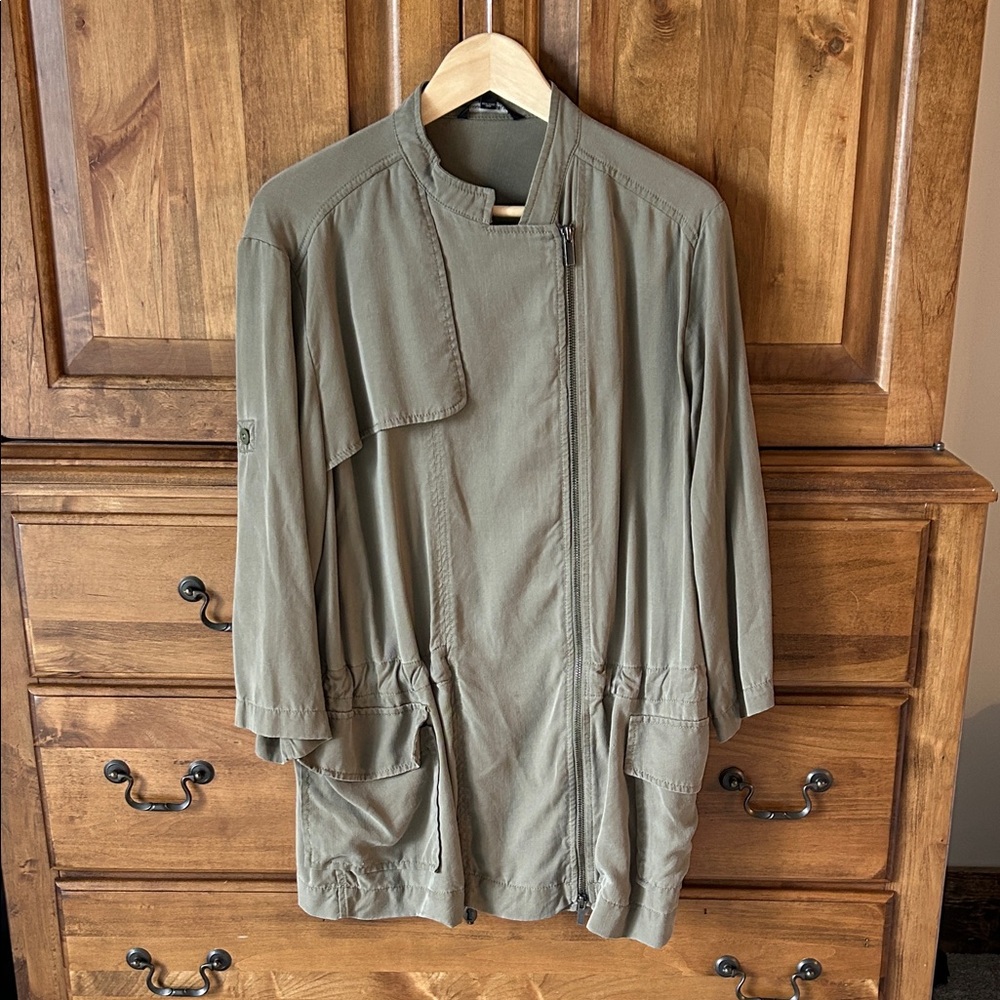 Women’s Drapey Banana Republic Army-Green Utility Jacket